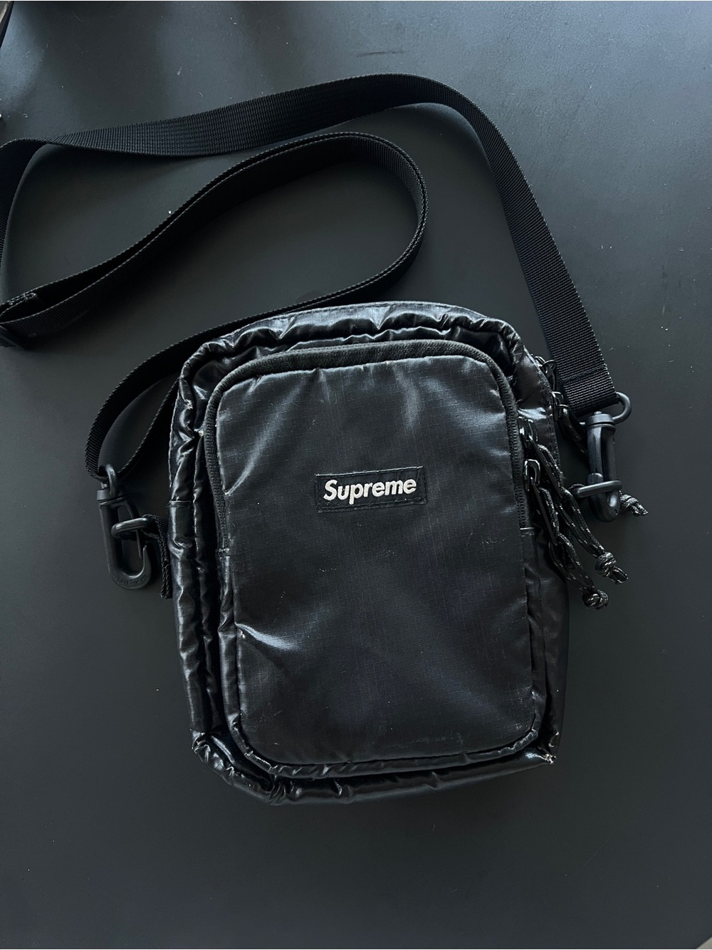 Supreme Black Nylon Crossbody Shoulder Bag